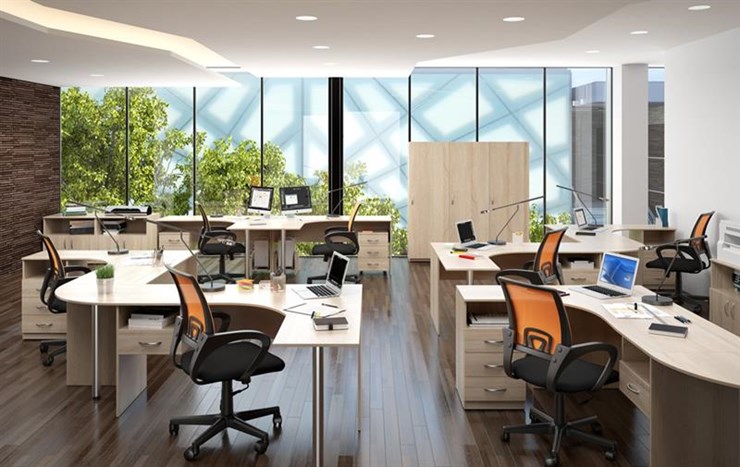 Офисный комплект мебели SIMPLE с эргономичными столами и тумбами в Бузулуке - изображение 3